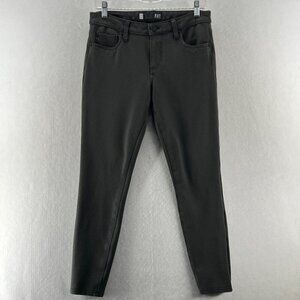KUT From The Kloth Pants Womens Sz 6 Herringbone Mid Rise Ankle Skinny Leg Black